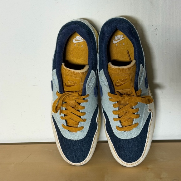 Nike Air Max 1 \'87 Denim Aura Sneakers FQ8900-440 Wmn’s Size 12 Or Men Size 10.5